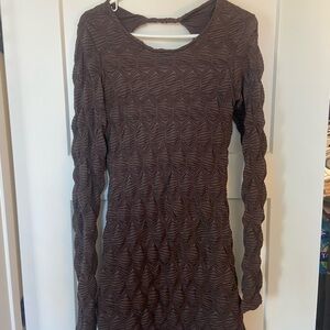 Elegant Brown Textured Dress